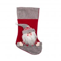 Коледен чорап Mercado Trade, 3D, Дядо Коледа, 45 см, Червен, снимка 1 - Декорация за дома - 38792666