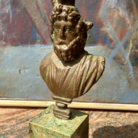 Бронзова скулптура с мраморен постамент на Зевс, снимка 3 - Колекции - 36401361