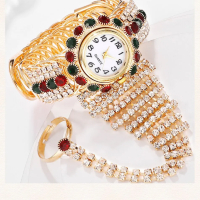 Relogio Feminin Луксозен дамски кварцов часовник,уникален дизайн с пръстен., снимка 4 - Дамски - 44804375