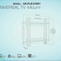 Стойка за LED телевизор AN-E3001, поставка,  17-42", 25kg, снимка 3 - Стойки, 3D очила, аксесоари - 41822712