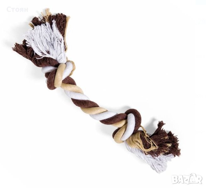 Въже за играчка за куче 30см - бежово/кафяво, снимка 1