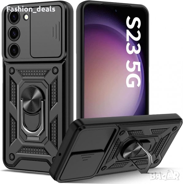 Нов черен калъф кейс гръб за телефон Samsung S23 Защита Самсунг с Пръстен Стойка, снимка 1