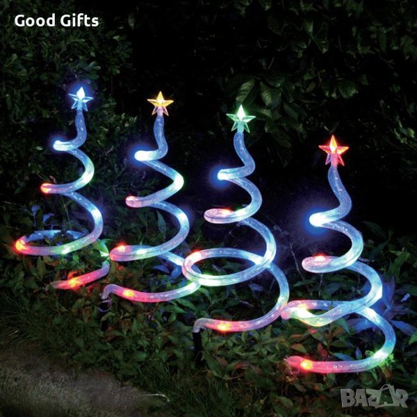 Коледни лампи Елхички, Многоцветни, 35см, снимка 1