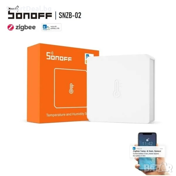 SONOFF SNZB-02 – ZigBee сензор за температура и влажност, снимка 1