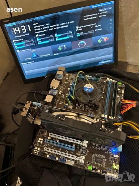 Asus P8B WS LGA115 Mainboard Sockel 1155 Intel C206 4X DDR3 И процесор Intel Xeon E3 1260L 8M кеш па, снимка 1