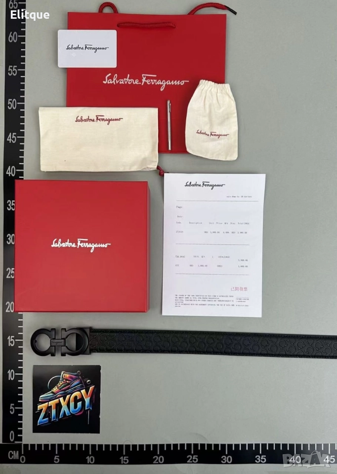 колани от естествена кожа в кутия Salvatore Fevagamo, снимка 1