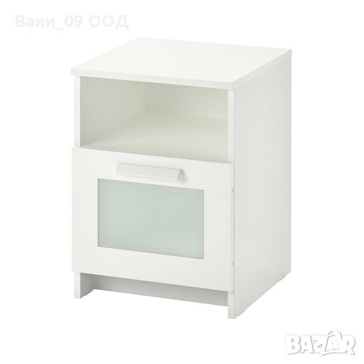 Бяло нощно шкафче с изчистен дизайн, снимка 1