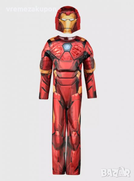 Невероятен костюм на Iron man /Железният човек/ с мускули и маска, снимка 1