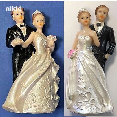2 вида Сватбена фигурка на младоженци за връх на сватба торта ТОПЕР, снимка 1