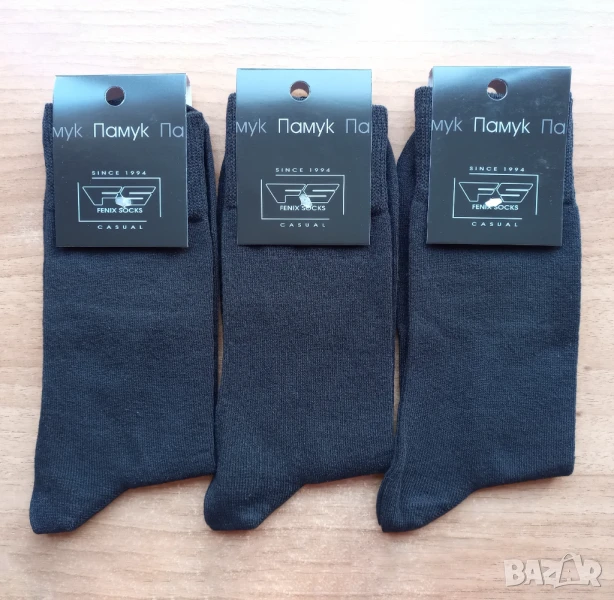 Мъжки памучни черни чорапи, снимка 1