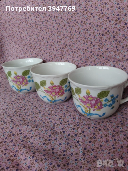 3 порцеланови чаши за чай, снимка 1