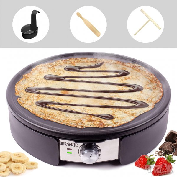 Duronic PM152 Crepe Maker | 1500 вата | с 37 см незалепваща плоча, снимка 1