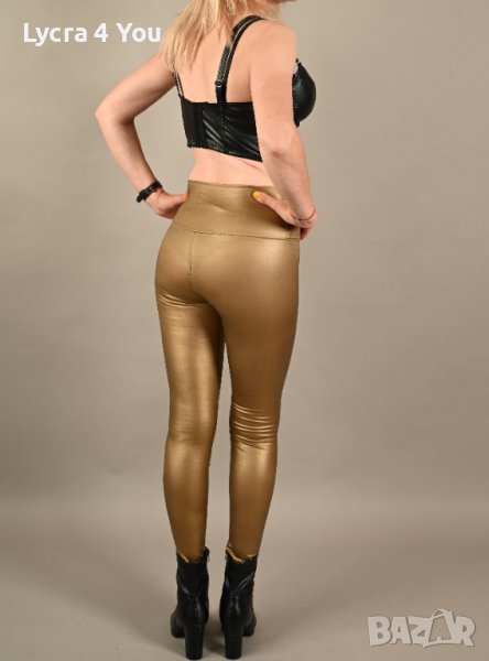 S златист дълъг клин с мек колан на талията, снимка 1