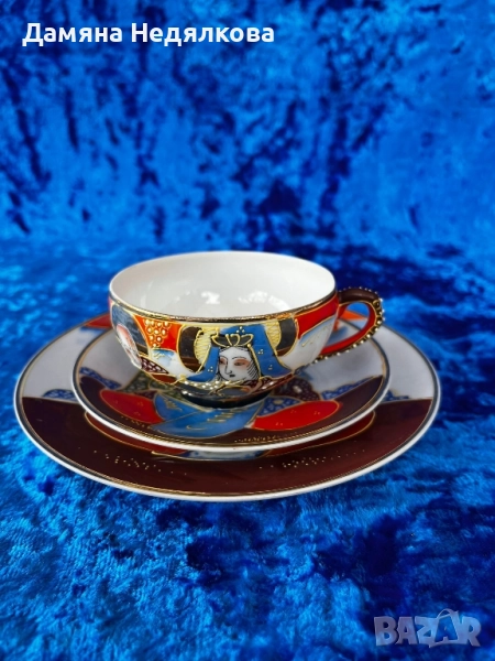 японски сет чашка,чинийка и десертна чиния, снимка 1