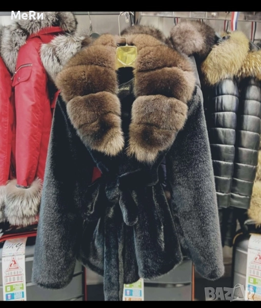 Палто с естествен косъм лисица , снимка 1