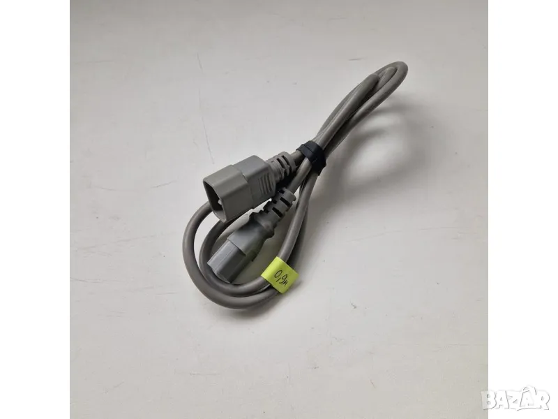 Захранващ кабел монитор компютър 0.9 м, 3x0.75 мм², мед, 10 A, IEC C13, IEC C14, снимка 1