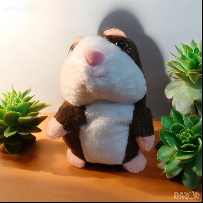 Говорещ интерактивен плюшен хамстер - повтаря реч, забавен и образователен, снимка 1