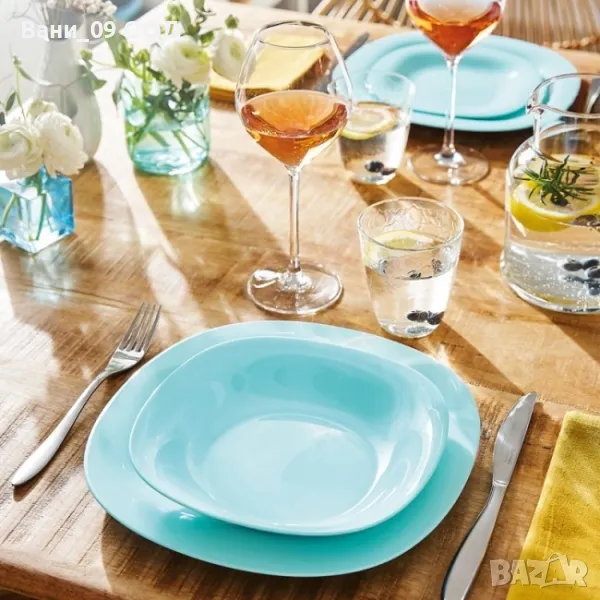 Сервиз за хранене в цвят тюркоаз , снимка 1