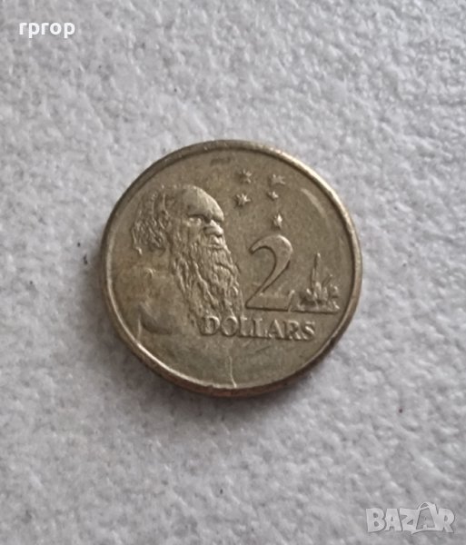 Монета . Австралия . Два долара . Абориген . 2008 година., снимка 1