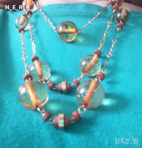 Гердан кехлибар и яспис, снимка 1