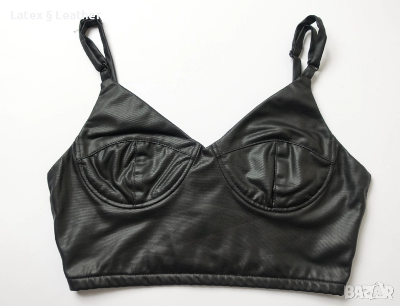 Кожено късо бюстие/кроп топ Club L , снимка 1