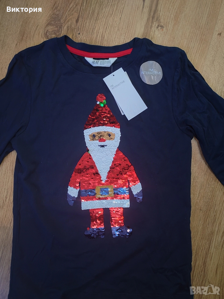 нова коледна блуза за момче 134 размер, снимка 1