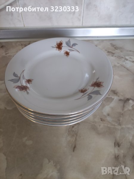 Порцеланови чинии плитки 6 броя, снимка 1