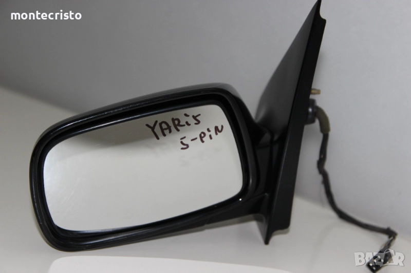 Ляво електрическо огледало Toyota Yaris P1 (1999-2005г.) Тойота Ярис / 5 пина ⚫Цвят: Черен, снимка 1