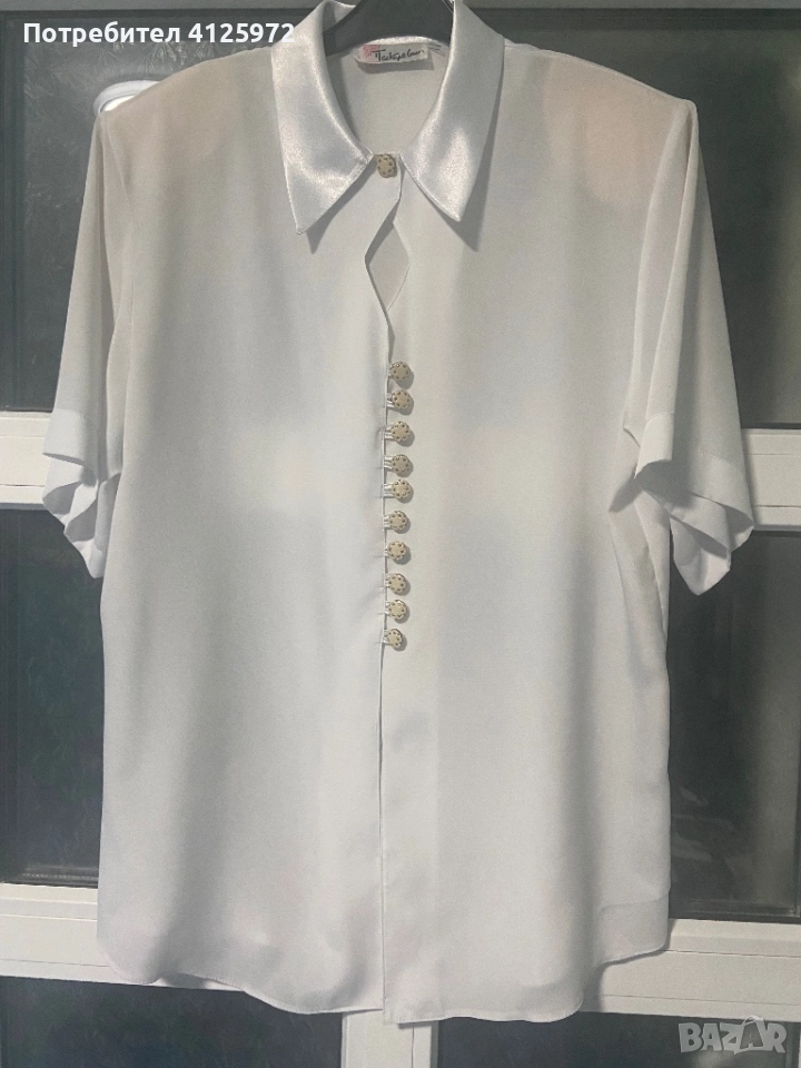 Елегантна риза от българско производство Паскалеви. Размер М или малък L. Бял цвят, снимка 1