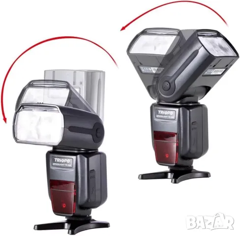 Универсална светкавица, TTL, бърза професионална светкавица, за фотоапрат, Canon, Nikon, фото камера, снимка 5 - Светкавици, студийно осветление - 49447247