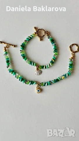 Колиета и гривни от естествени камъни, кристали, перли и стомана, снимка 14 - Колиета, медальони, синджири - 52033967