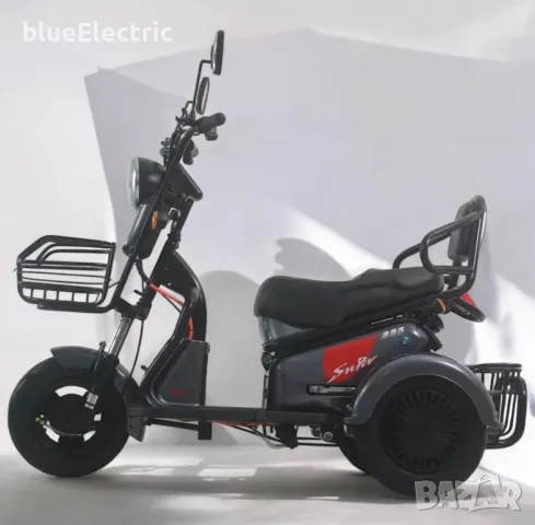 Двуместна електрическа триколка blueElectric Pudding 1800W | 48V | 23Ah | GRAY, снимка 3 - Мотоциклети и мототехника - 49745706