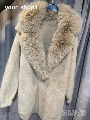 Дамска жилетка кашмир с пухена яка , снимка 3 - Якета - 52155123