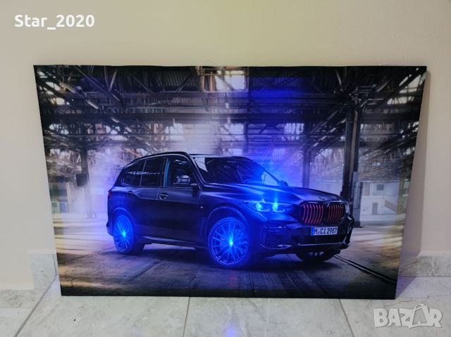 Светеща картина с LED осветление - BMW X5 M, снимка 2 - Картини - 36313908
