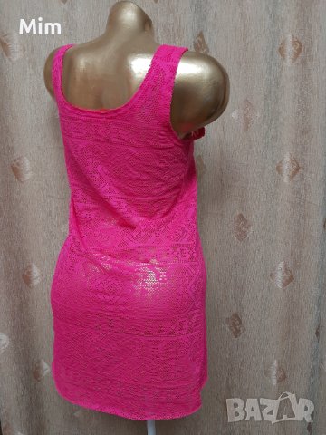М Наситено розова, еластична рокля на фигури , снимка 3 - Рокли - 39724060
