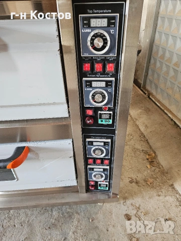 Фурна за Закуски Пици Хляб със шамотни плочи отдолу 2 нива 4 тави 60х40см. трифазна , снимка 5 - Печки, фурни - 7574451