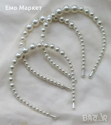 Дамска диадема с перли - нежен аксесоар, фина ръчна изработка, снимка 3 - Аксесоари за коса - 49505140