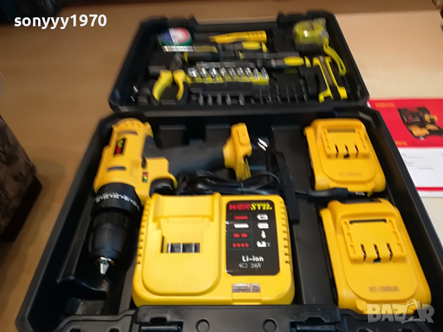 LI-ION 36V ВИНТОВЕРТ+CHARGER & 2X BATTERY PACK 0104220936, снимка 2 - Винтоверти - 36303140