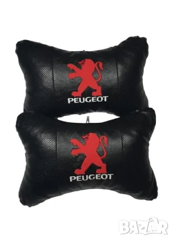 възглавнички за автомобил Пежо PEUGEOT бродирани Кожа 2 броя