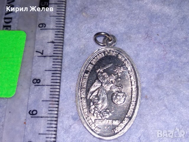 РЯДКА КАТОЛИЧЕСКА ПОСРЕБРЕНА ДВУСТРАННА ИКОНКА РЕЛИГИОЗЕН МЕДАЛЬОН 31233, снимка 4 - Колиета, медальони, синджири - 39856991