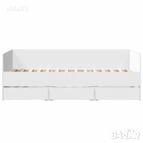 vidaXL Дневно легло с чекмеджета, без матрак, бяло 90x190 см, снимка 4 - Спални и легла - 56146813