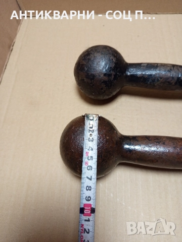 Комплект Стари Фитнес Уреди Гири Гирички 2×5кг., снимка 7 - Антикварни и старинни предмети - 51851476