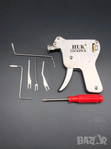 HUK механичен бъмпинг пистолет – отключване на европейски ключалки, снимка 3 - Други инструменти - 51364803