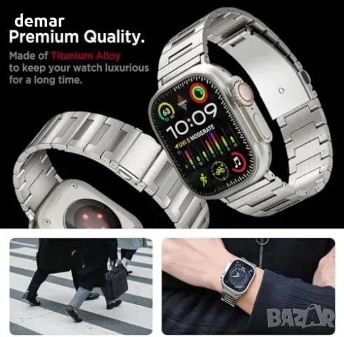 Метална каишка Miimall от титанова сплав за Apple Watch, 59,2 г, снимка 3 - Аксесоари за Apple - 56228570