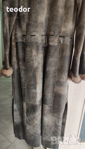 Дълго палто от естествена кожа, снимка 5 - Палта, манта - 53432436