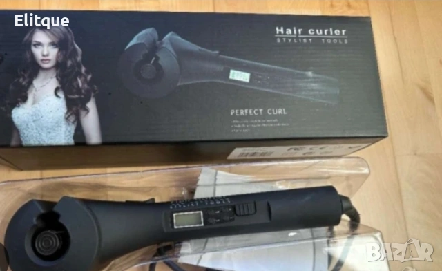 ✨ Високотехнологична керамична преса за къдрене на коса с LED дисплей – черна ✨