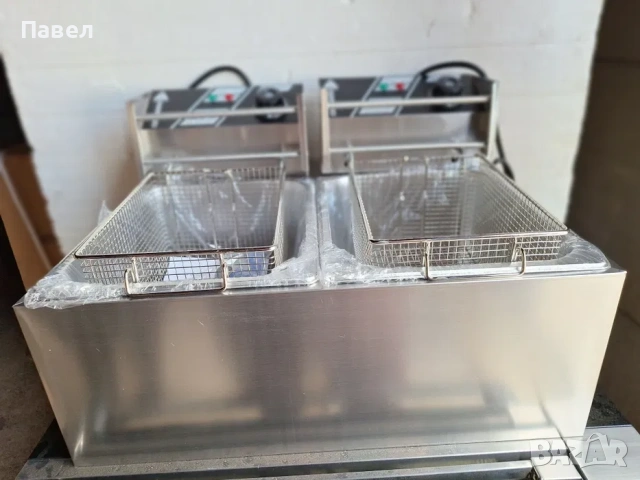 Фритюрник електрически професионален 8л.+8л.3моделаа, снимка 1 - Друго търговско оборудване - 53282484