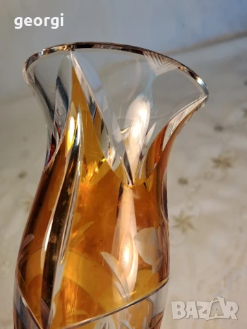 двуцветна кристална ваза Bohemia , снимка 5 - Вази - 50866019