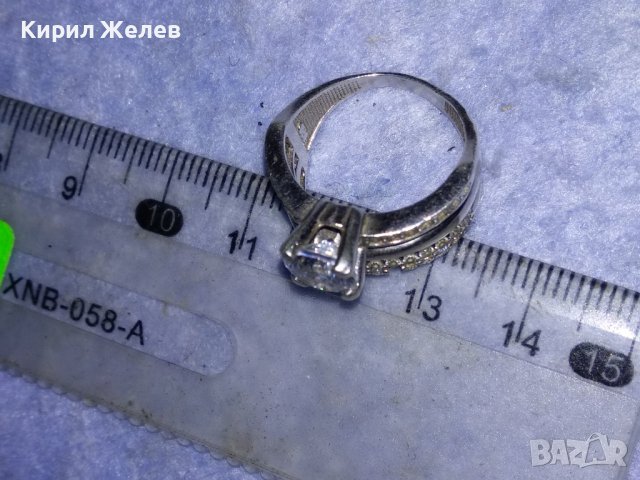 СКЪПОЦЕНЕН СРЕБЪРЕН ПРЪСТЕН АРТ МОДЕЛ СРЕБРО 925 с БЯЛА ПОЗЛАТА и ГОЛЯМ ФАСЕТИРАН ЦИРКОНИЙ 17397, снимка 17 - Пръстени - 40556727