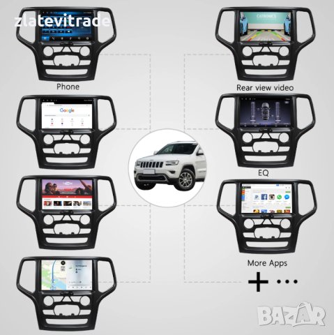 Jeep Grand Cherokee 2014-2022 - 9" Андроид Навигация, 9576, снимка 6 - Навигация за кола - 41202835